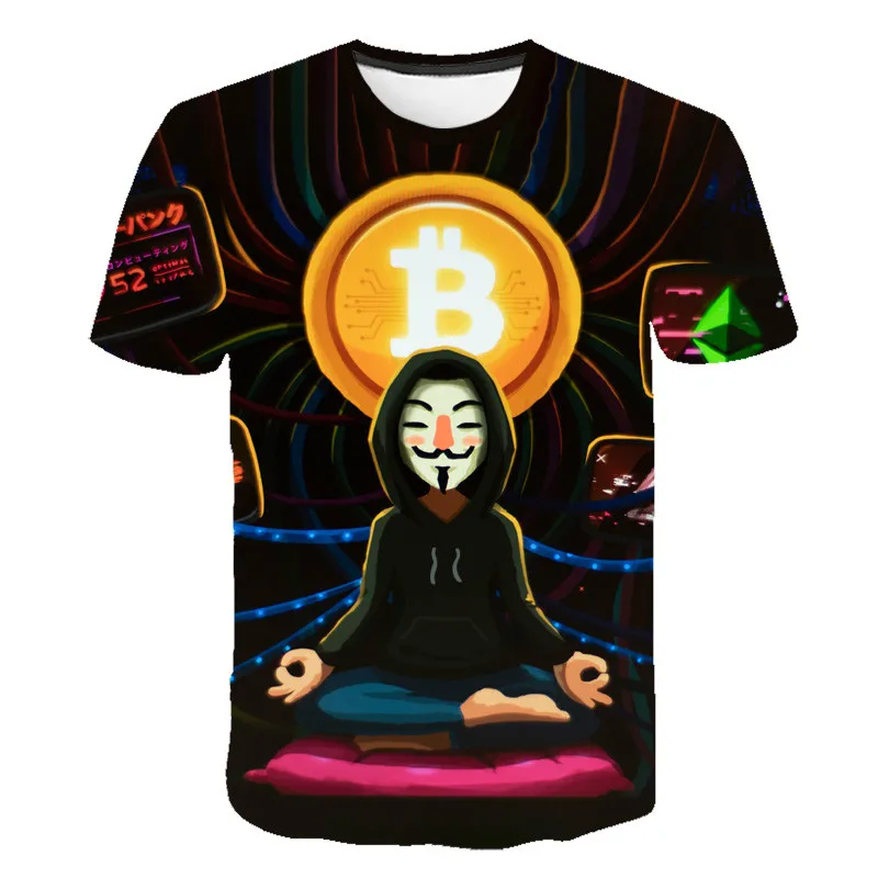 

2021 Summer Popular 3d Printing Bitcoin Revolution Shirt-cryptocurrency O Neck Short Sleeve Casual Unisex Fashion T-shirt