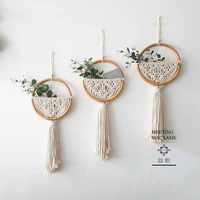 macrame wall hanging nordic ins door wall decoration home background round wall tapestry woven flower pot homestay boho decor