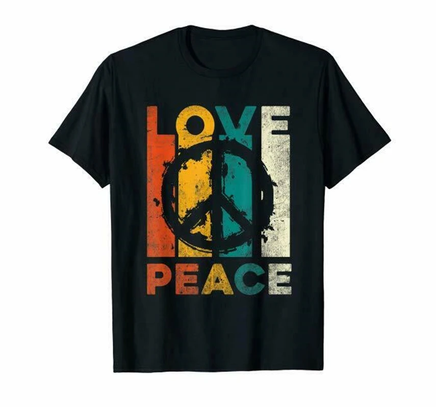 Футболка Love Peace Freedom 60S 70S рубашка хиппи футболка хлопковая S 6Xl Повседневная модная