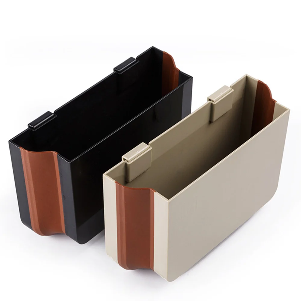 

Car Foldable Hanging Trash Bin Seat Back Organizers Storage Box (Black)