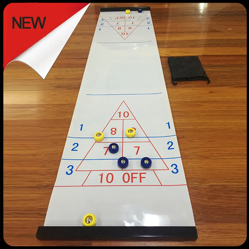 Настольный боулинг Shuffle Shuffleboard керлинг настольная игра для путешествий Бар Школа Обучение Семья головоломка детские игры игрушки 28*120 см