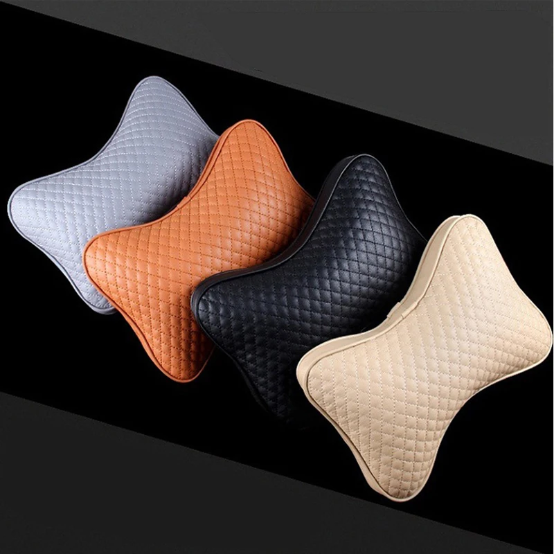 

1 pair Luxury Linen material car headrest pillow Unisex Breathable Auto Neck Rest Headrest Cushion Pillows 4 seasons Universal