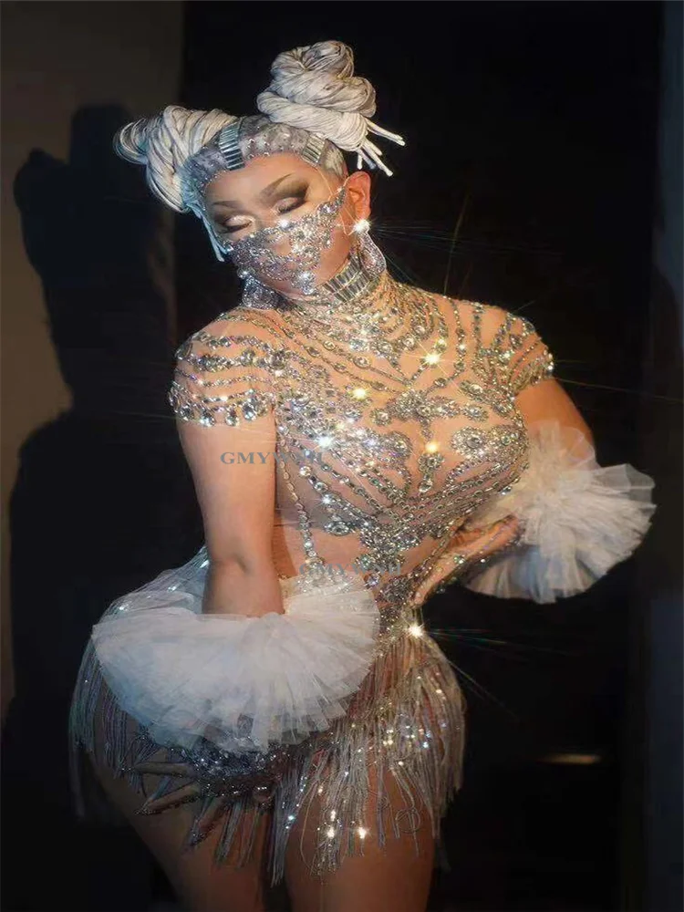 Bestellen H83 Diamant Bohren Kette Quasten Kristall Perspektive Pole Tänzerin Nachtclub Neue Strass Top Heißer Body Bühne Zeigen Engen Dj