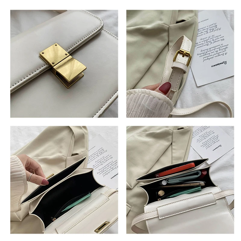 

Fashion Metal Buckle Box Women Shoulder Bag Casual Candy Color Crossbody Bags For Women Small Square Female Handbags Women's Bag