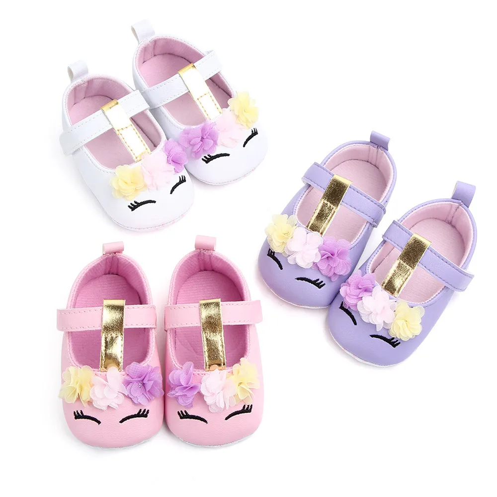 

Baby Toddler Shoes for Newborn 0-6-12 Months Soft-soled First Walkers Girl Cute Flower Princess Prewalker