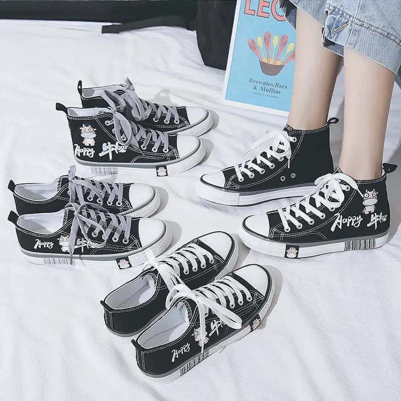 

Кеды женские с мультяшным рисунком, повседневные кроссовки, плоская подошва, весна-осень 2021