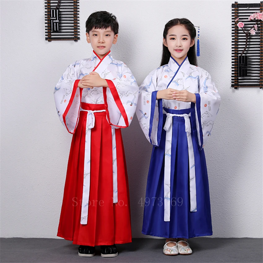 Детский Китайский традиционный народный танцевальный костюм с древним