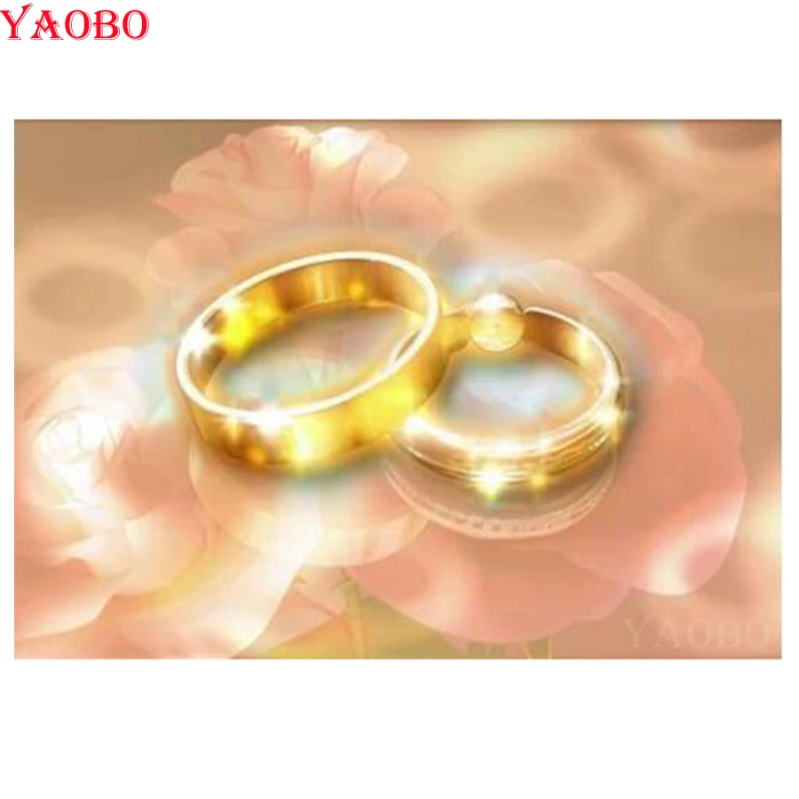 Алмазная 5D Вышивка Истинное любовное кольцо вышивка крестиком полноразмерная