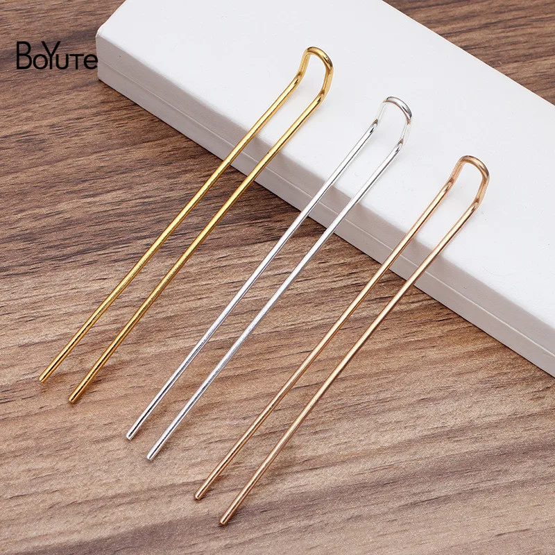 

BoYuTe (50 Pieces/Lot) 100*1.8MM Metal Iron U-shaped Hair Fork Hairpin Diy Hair Jewelry Accessories Wholesale