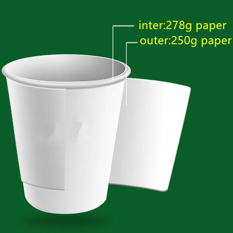 500pcs High quality double layer paper disposable coffee cup custom logo 9oz 250ml print milk tea soy cups wholesale | Дом и сад