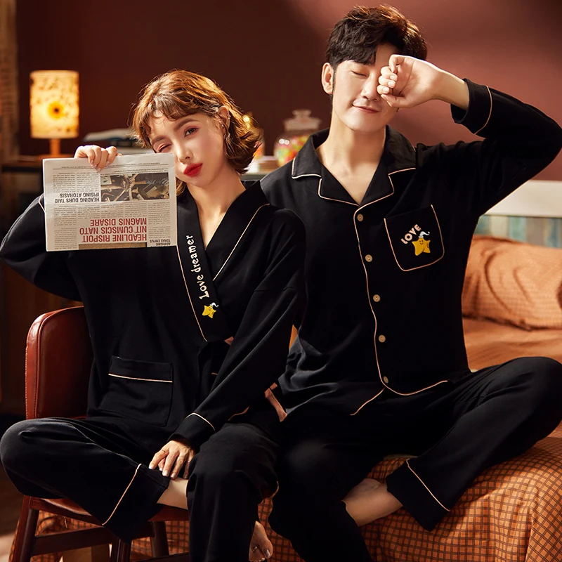 

Japanese Pajamas For Couple Cotton Plus Size Bathrobes V-Neck Kimono Pijama Mujer Men And Women Sleepwear Nightly Home Clothing