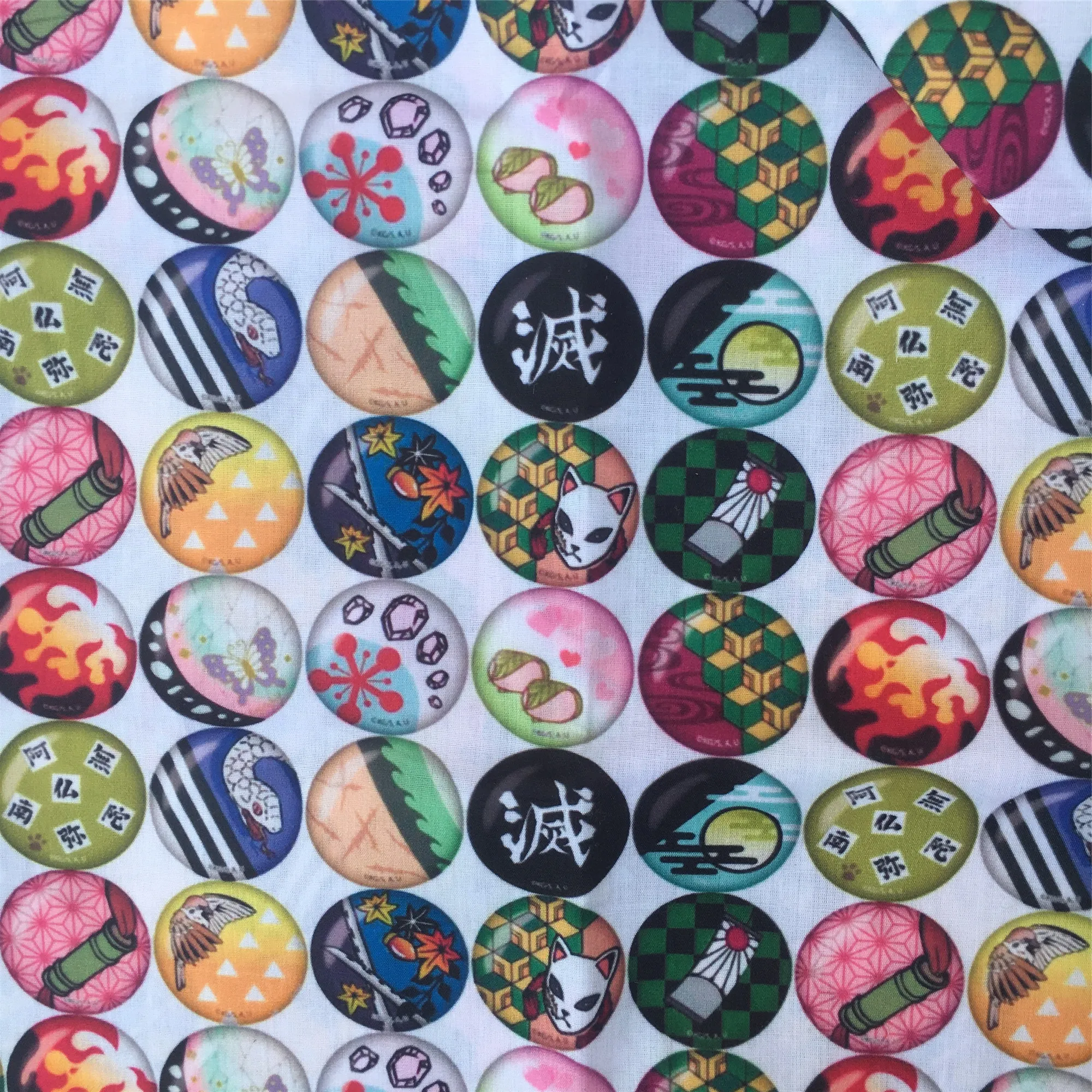 Половинная Полиэстеровая хлопчатобумажная ткань с японским аниме принтом для