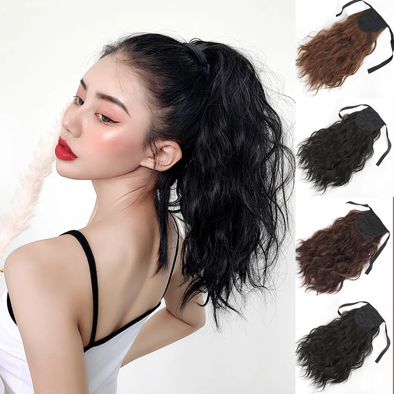 Парик из искусственных волос с хвостиком удлиненный синтетический конский