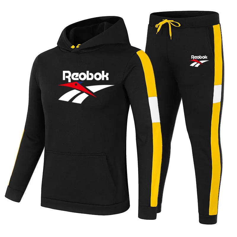 Мужской спортивный костюм в стиле пэчворк на осень и зиму мужская повседневная