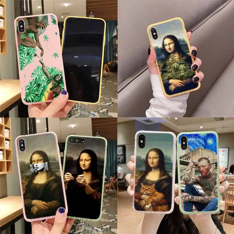 Веселый чемодан на колесиках Ван Гога Мона Лиза для IPhone 11 Pro Max X XS MAX 8 7 6S Plus|Бамперы|