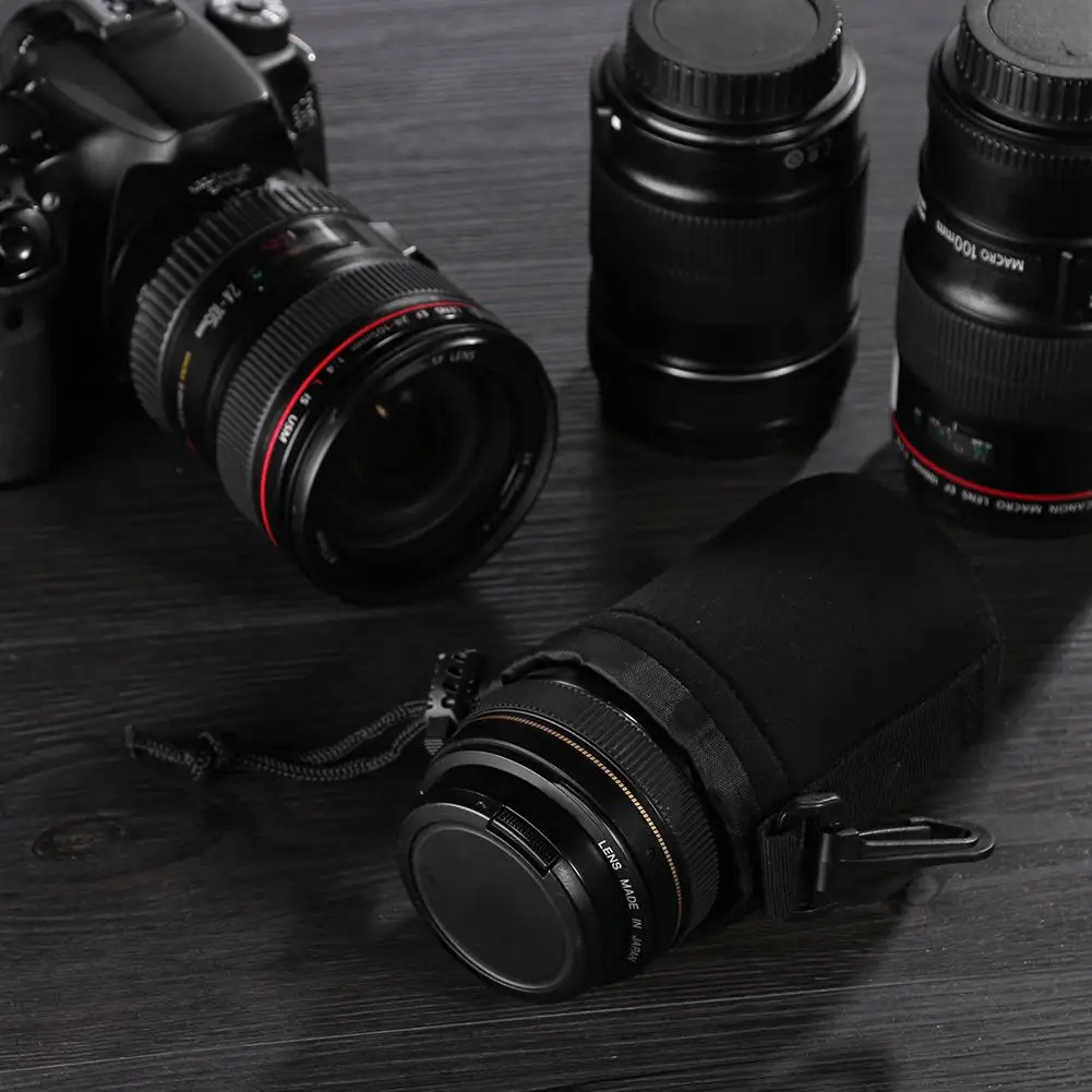 Camera Lens Bag Neoprene DSLR Soft Shockproof Protector Carry Pouch Case For Canon Nikon Accessories Kit | Электроника