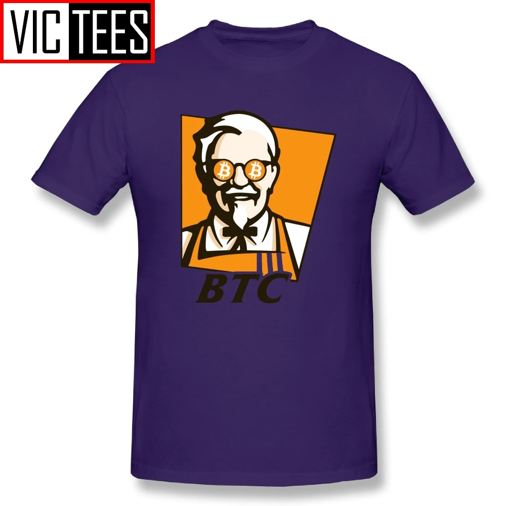 Мужские футболки Биткоин BTC рецепт Забавный KFC взрослая футболка персональная взрослая футболка принт на заказ хлопок - Цвет: Фиолетовый
