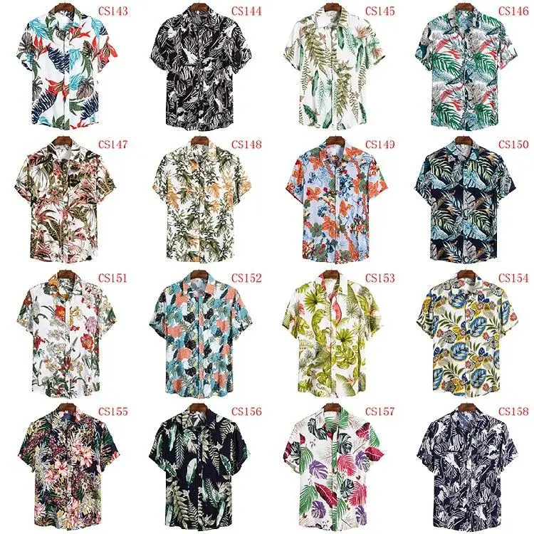 

2021 Summer New Men's Shirt Hawaii Beach Short Sleeve Shirts