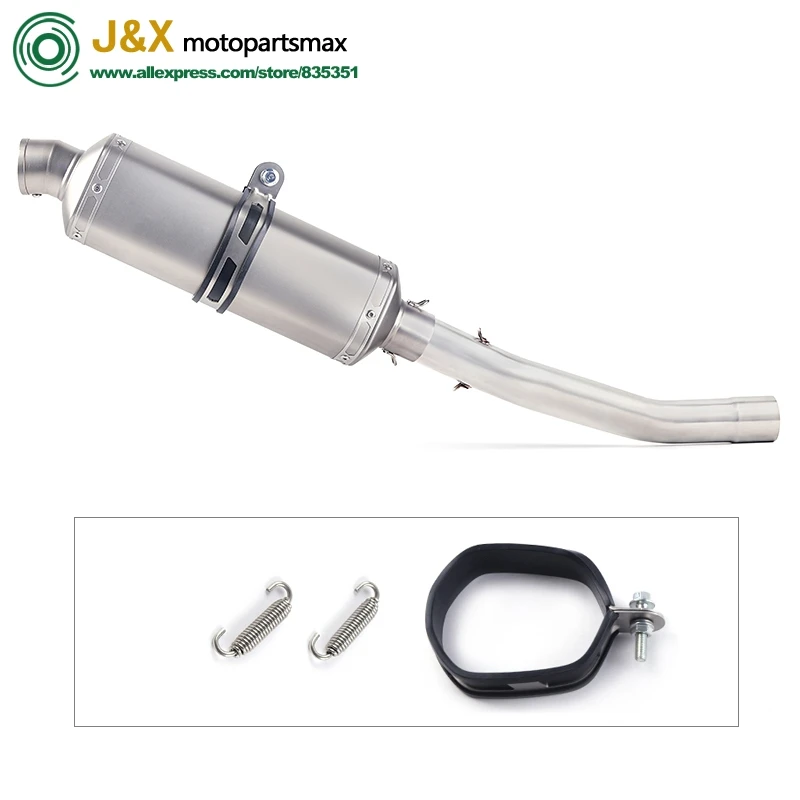 

Motorcycle Full Exhaust Escape System Modifid adapter Link middle bend pipe Slip-on for kawasaki Ninja ZX-6R ZX6R 2008-2014
