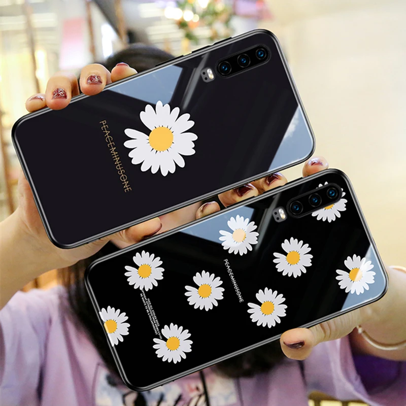 Ремешок и чехол для VIVO X30 X27 X23 Pro x21s x21i x21 ud Peaceminusone Daisy модный жесткий стеклянный