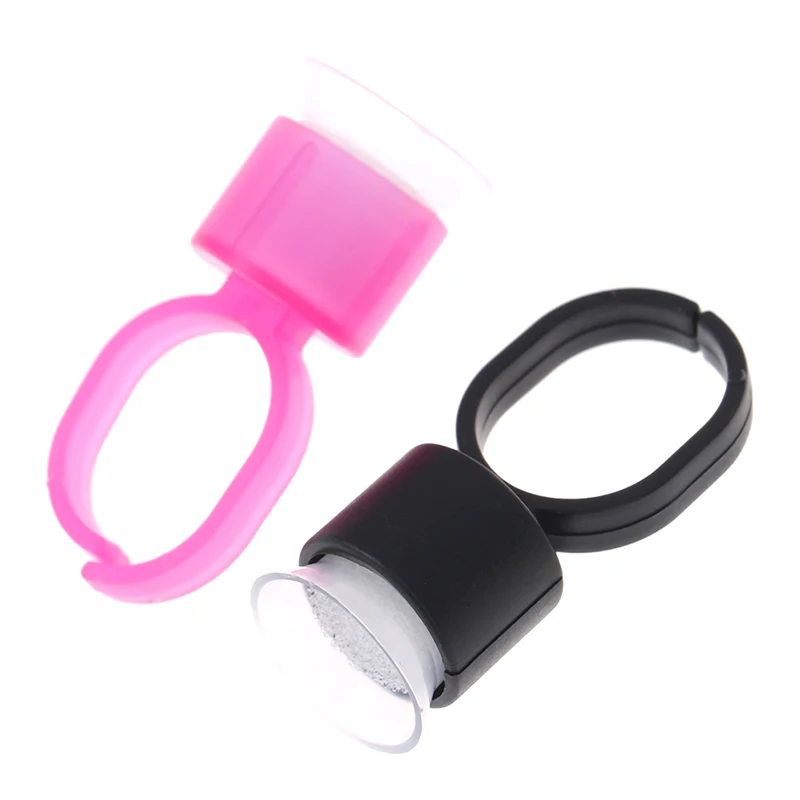 

100pcs Tattoo Ink Ring Cups Glue Cap with Sponge Microblading Pigment Cup Tattoo Tool Holder Permanent Makeup Accessories