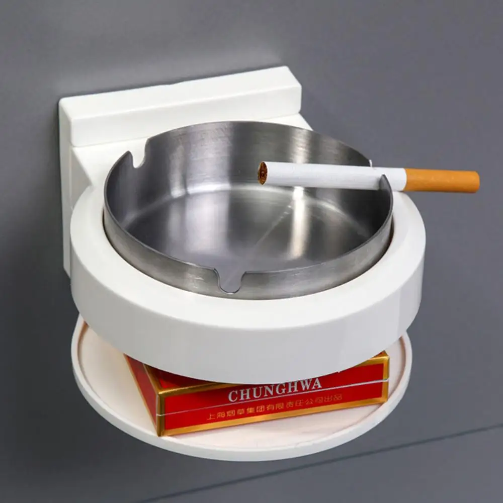 Настенный Нержавеющая сталь пепельница Ванная комната Cigarettess держатель для