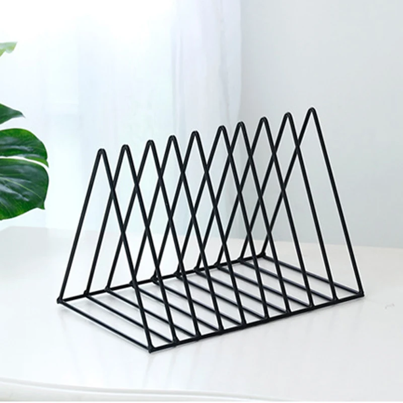 Промо-акция! Книжная полка железная Геометрическая стойка для хранения газет и