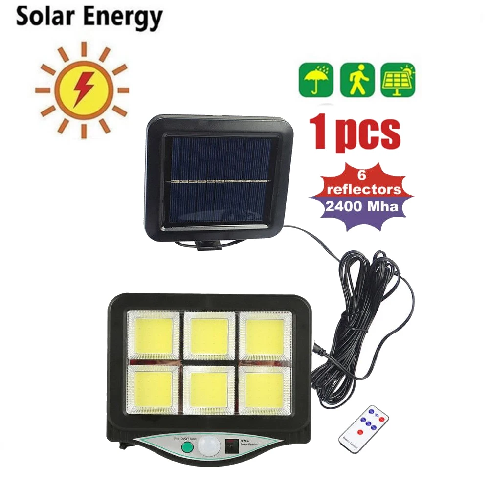 

seperable 120 COB outdoor led solar wall lamp PIR motion sensor waterproof solar light fluorescent lamps garden decoration indoo