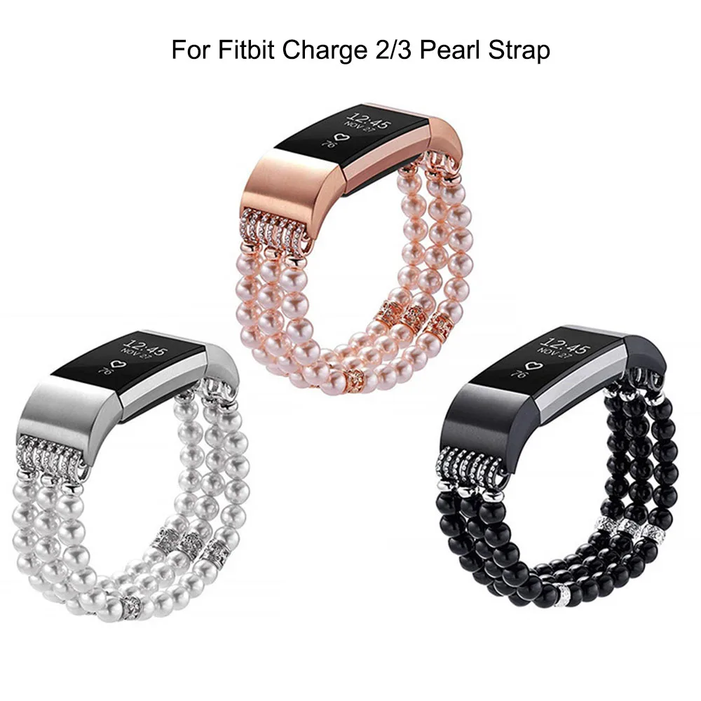 

Модные женские ремешки для часов, браслеты для Fitbit Charge 4 Charge 3 2, ювелирные изделия, аксессуары, жемчужный металлический ремешок, сменный Брас...