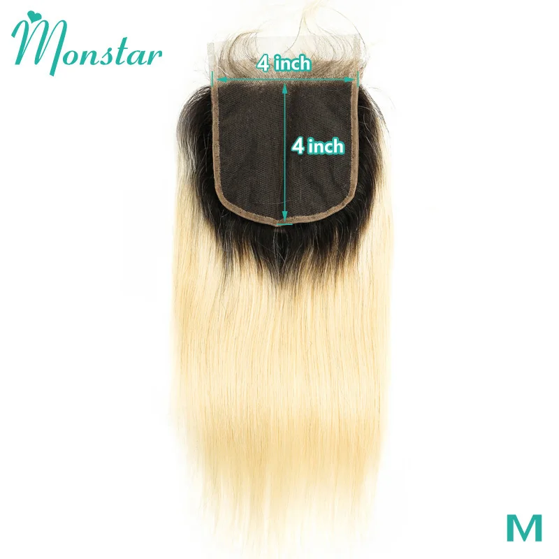 Monstar 1B 613 медовый блонд Омбре перуанские Remy прямые человеческие волосы свободная