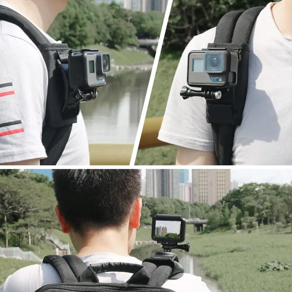 Suptig аксессуары для камеры Gopro вращающийся на 360 градусов зажим рюкзака Xiaomi Yi Для