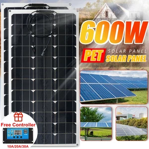 solar panel 600w 18v solar panel power bank battery charger off grid power supply system kit complete for home outdoor camping free global shipping