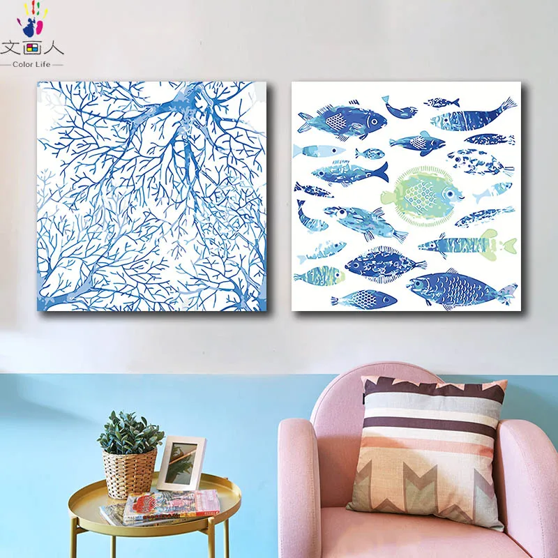 Diy краски по номерам Картина с комплектами Северной Европы Простые современные