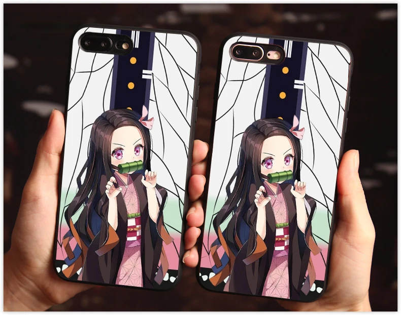 Чехол Kamado Nezuko Kimetsu no Yaiba для iphone X 7 XS XR 11 11Pro черный чехол из ТПУ Samsung S8 S9 S10
