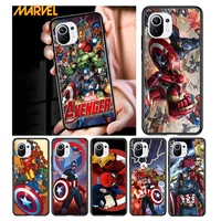 marvel avengers for xiaomi mi 11 10t note 10 ultra 5g 9 9t se 8 a3 a2 a1 6x pro play f1 lite 5g black phone case