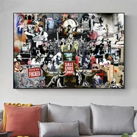graffiti art creative hot sale canvas painting posters and prints wall art combination pictures modern for living room decor