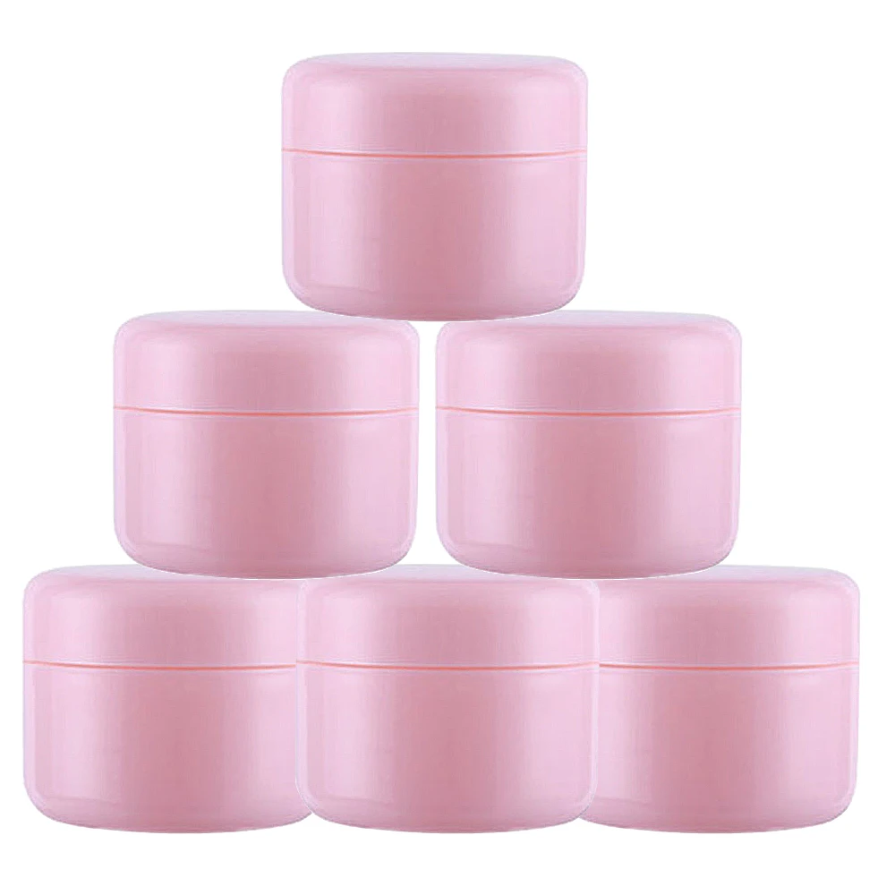 

6Pcs 50G 50ML Refillable Plastic Empty Face Cream Lotion Cosmetic Powder Container Pink Makeup Glitter Storage Bottle Jar