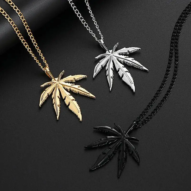 1 шт. ожерелье кленовый лист мужской Шарм Подвеска в виде листьев конопли цепь для