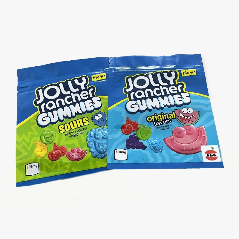 

100pcs New 3 Design Jolly Sour Bags Jolly Rancher Smacker Gummies Medibles Candy Empty Mylar Bags(Only Packaging No Food)