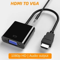 hdmi to vga converter male to female adapter with audio cable 1080 hd for laptop xiaomi xbox computer pc tv ps2 tablet display