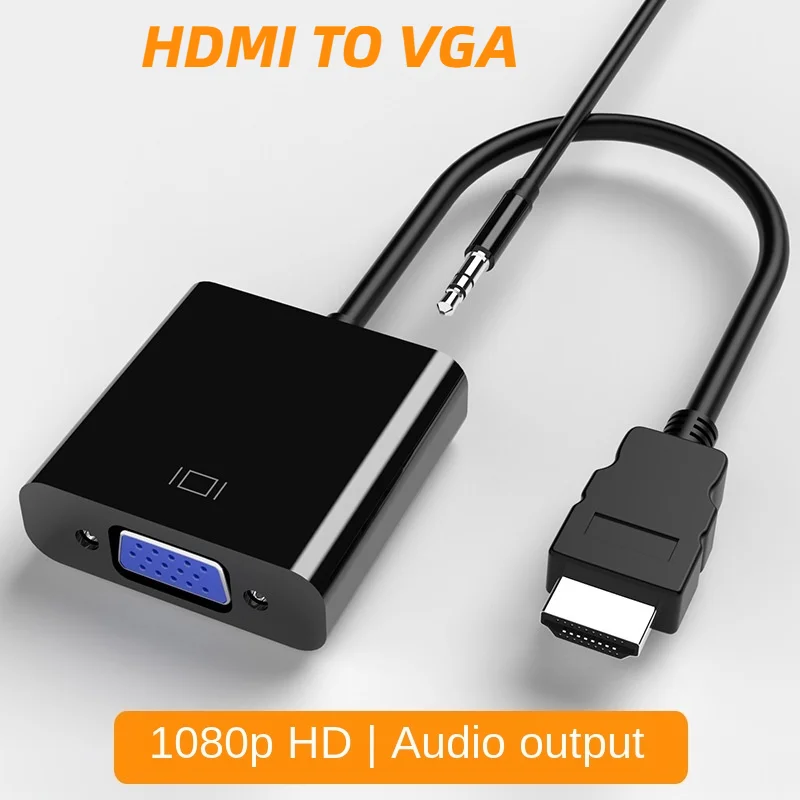 Преобразователь Hdmi в Vga переходник Папа мама с аудиокабелем 1080 HD для ноутбука Xiaomi