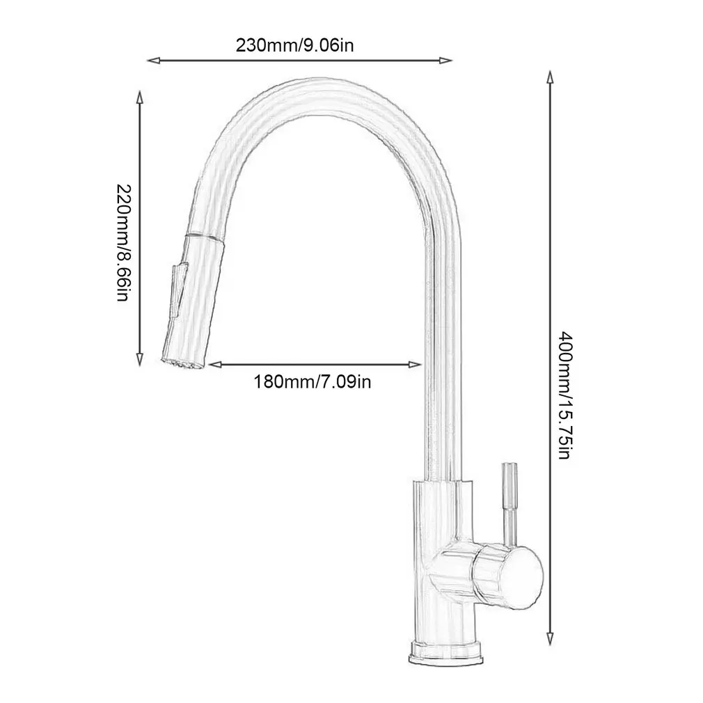

360 Degree Single Handle Pull Down Kitchen Faucet In Brushed Brass Finish 304 Stainless Steel Pull Faucet