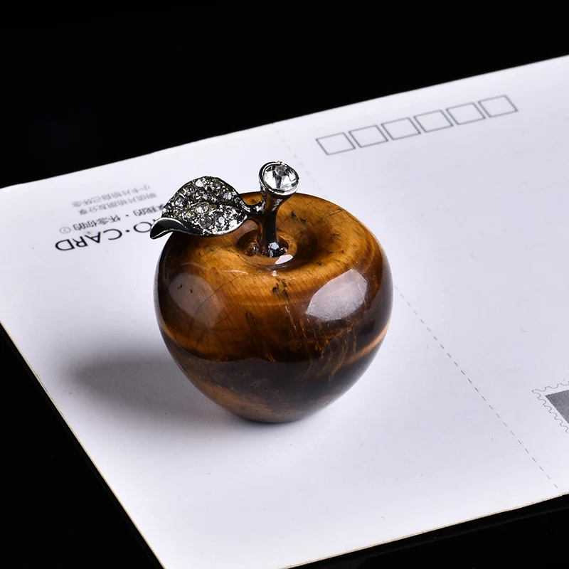 Tiger eye 1 шт. натуральный кристалл Роза кварц яблочный орнамент модная пара Рождество домашнее декоративное Свадебное Украшение Аксессуары - Цвет: Tiger eye