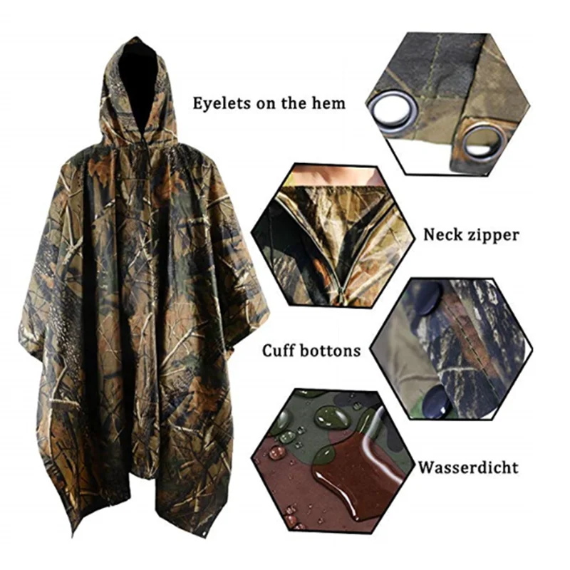 

Multi-Functional Outdoor Portable Sunshade Camping Tarp Ground Mat Picnic Mat Waterproof Rain Poncho for Hiking Camping