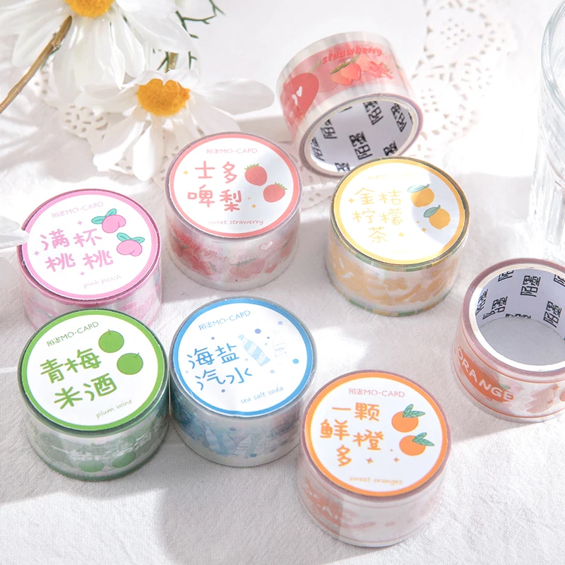 

Journamm 25mm*3m Japanese Tape for Journal Delicacy Styling Bullet Journaling PET Adhesive Tape Scrapbooking Deco Masking Tapes