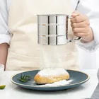 Ручной шейкер для муки, сито из нержавеющей стали с ручным прессованием для выпечки, глазировки, сахара, 1 шт.