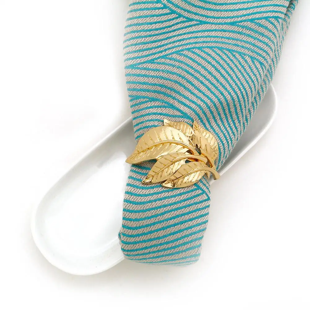 Инновационные кольца для салфеток с листьями металлические восстанавливаемые