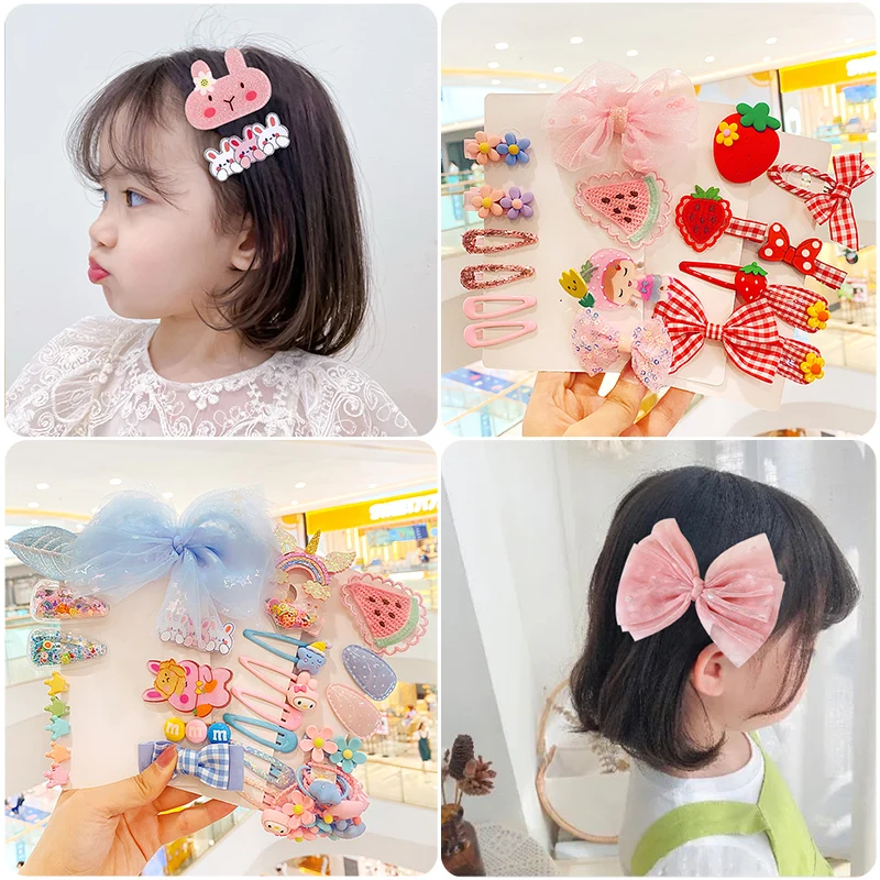 

2022 Cartoon fruit Flower Children Hairpin Rubber Bands Hairpins Baby Girls Lovely Hair Clips Kids Hair Bands Hair Accessories