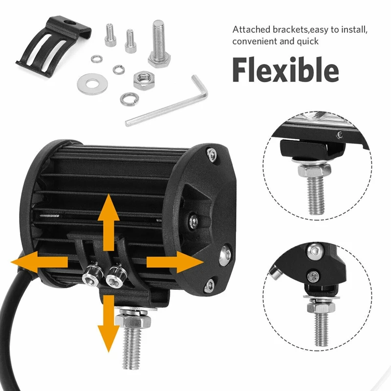 

2Pc 4INCH 18W LED Work Light Bar 4WD Off Road SPOT Pods Fog Lamp 4X4 Pickup ATV SUV Driving Lamp