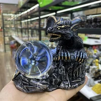 giant dragon guardian perched on crystal ball figurine retro crafts crystal ball display stand office desktop ornament for 4 8cm